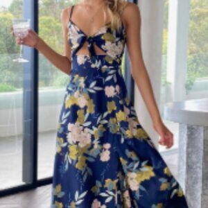 Billy J - Dreamers Midi Dress- Navy/Yellow Floral